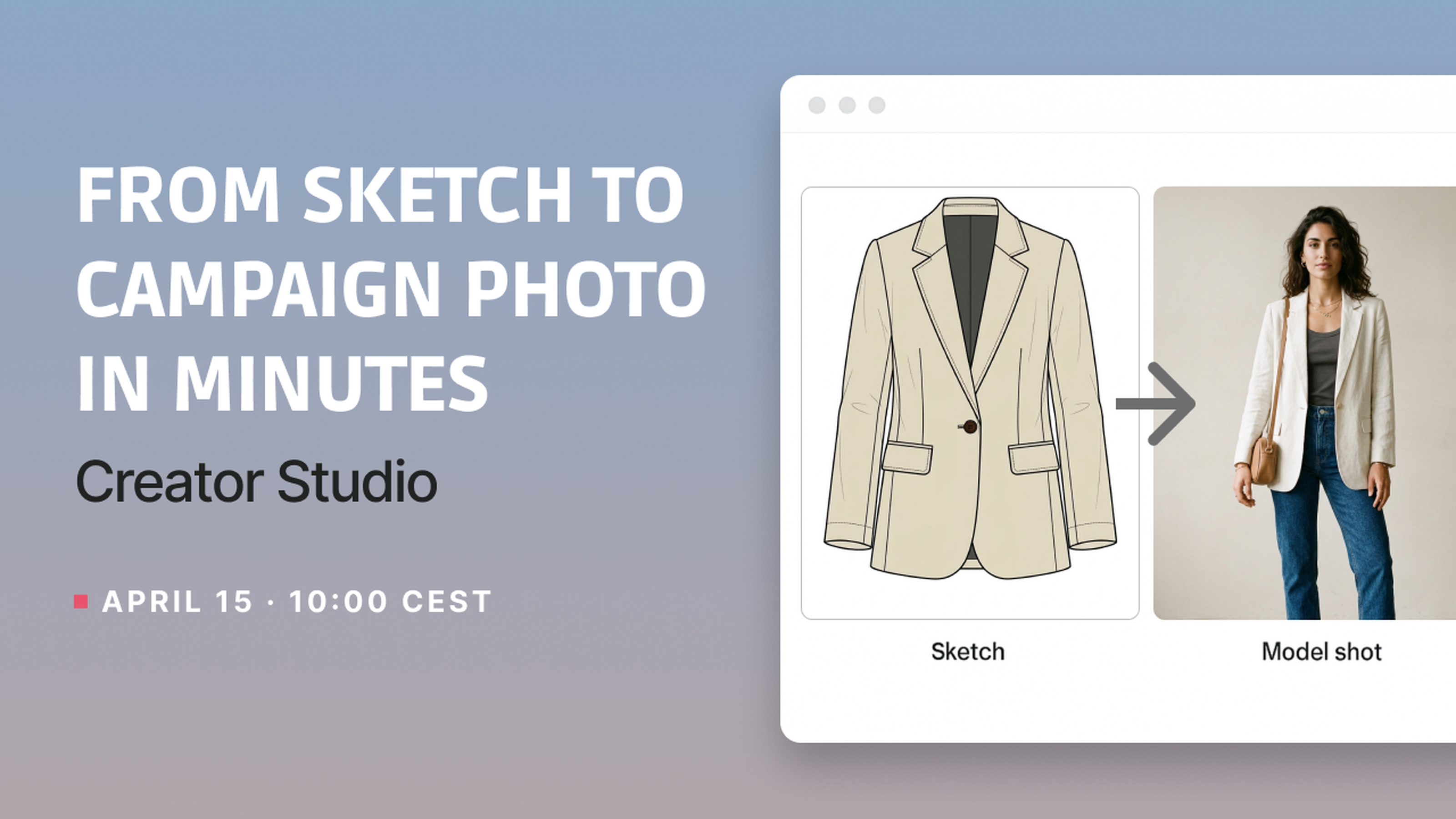 Invitation to an AI webinar: from sketch to campaign photo in just a few minutes