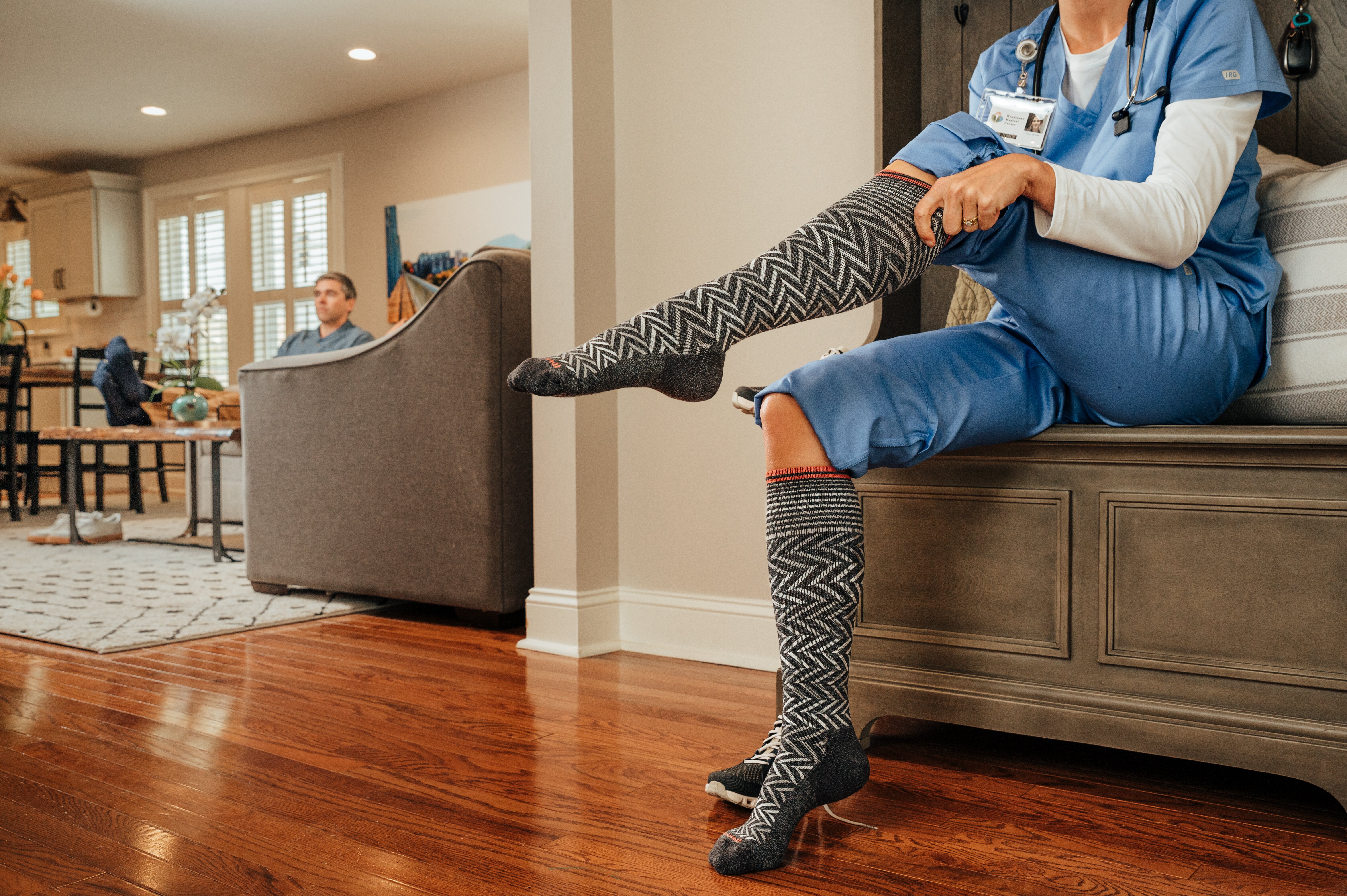 Lifestyle_Nursing Healthcare_Lifestyle Compression_Womens Chevron Charcoal_Dupre.jpg